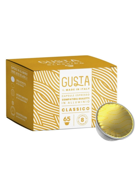 65 CAPSULE IN ALLUMINIO GUSTA DI BIALETTI CLASSICO FORMATO CONVENIENZA