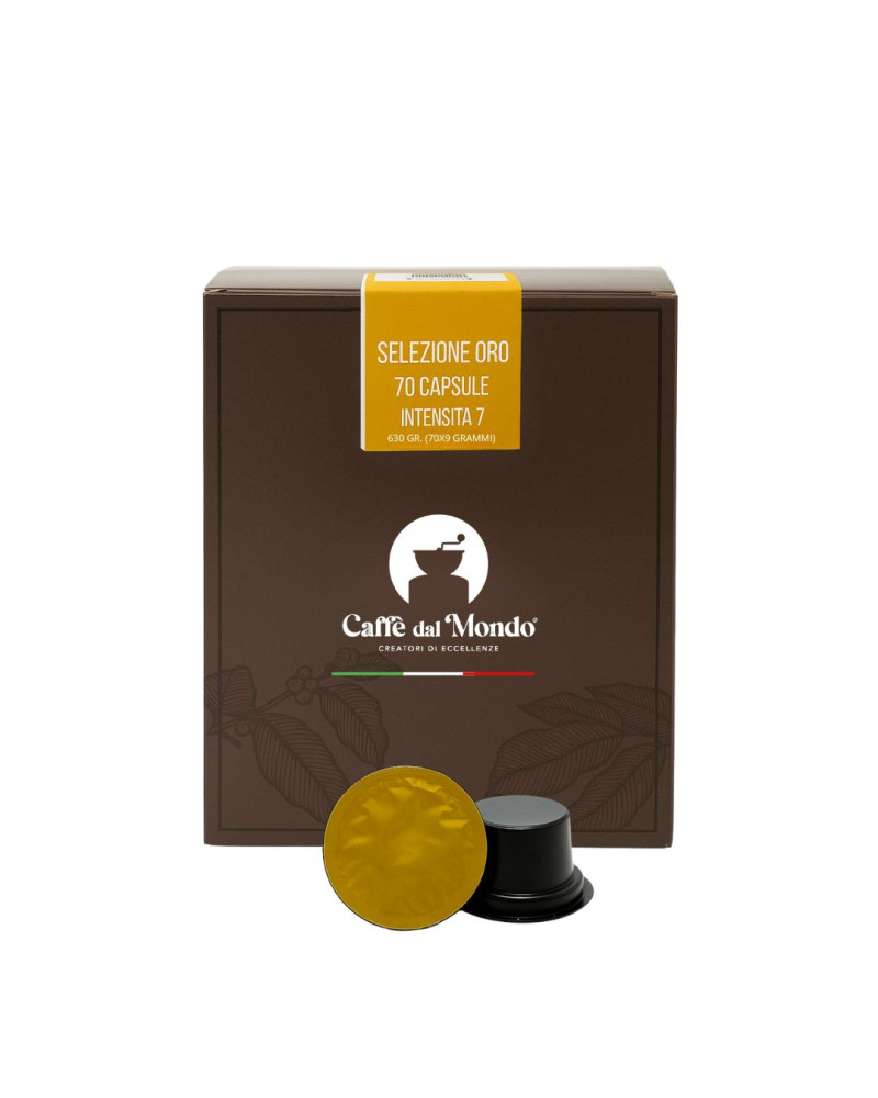 SISTEMA CAFFE' DAL MONDO  Selezione Oro INTENSITA' 7 - 70 capsule *acquistabile solo nei negozi CAFFE' DAL MONDO