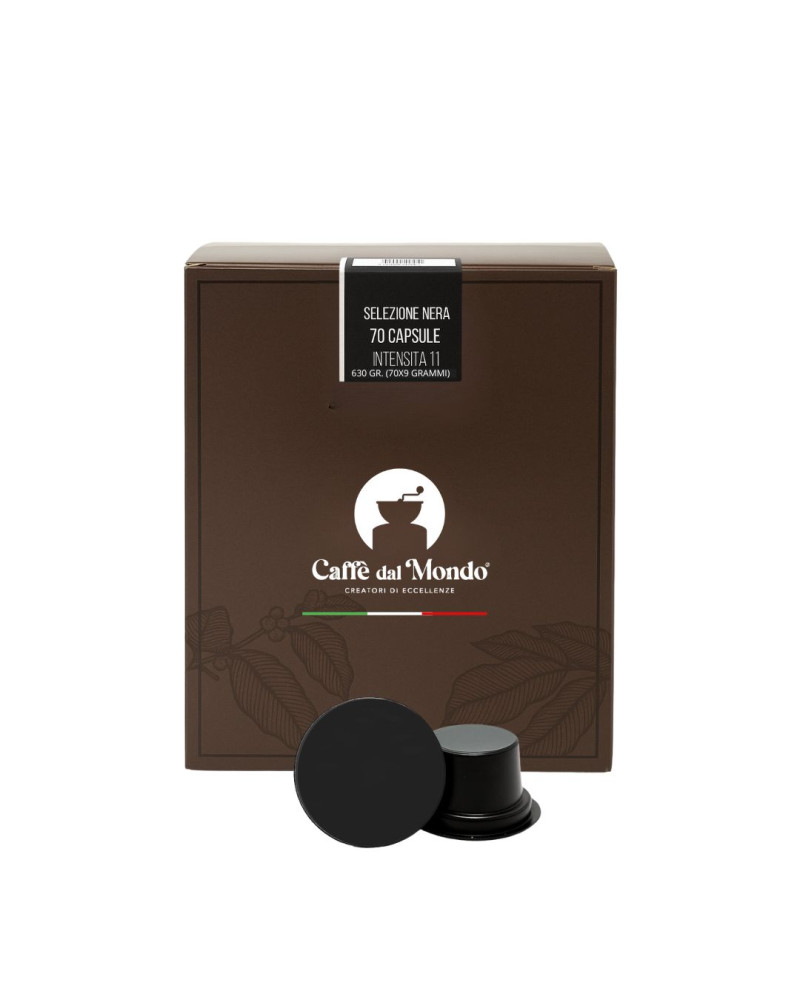 SISTEMA CAFFE' DAL MONDO - Selezione Nera  INTENSITA' 11 - 70 capsule *acquistabile solo nei negozi CAFFE' DAL MONDO
