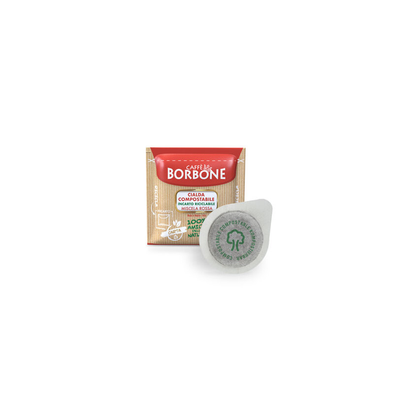 BORBONE CIALDE CARTA 44 MM E.S.E. MISCELA ROSSA 50 CIALDE COMPOSTABILI