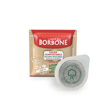BORBONE CIALDE CARTA 44 MM E.S.E. MISCELA ROSSA 50 CIALDE COMPOSTABILI