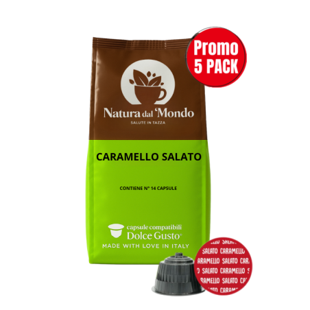 5 SACCHETTI CAPSULE COMPATIBILI DOLCE GUSTO CARAMELLO SALATO