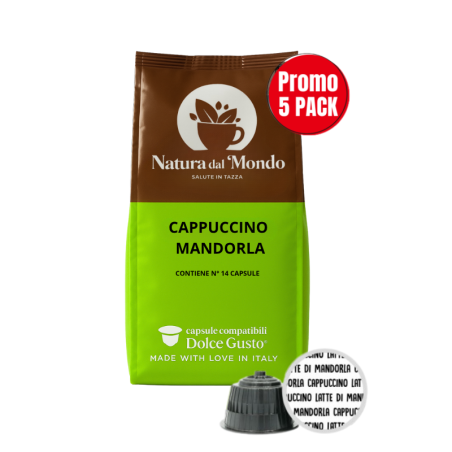 5 SACCHETTI CAPSULE DOLCE GUSTO CAPPUCCINO CON LATTE DI MANDORLA