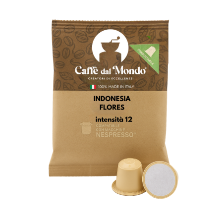80 CAPSULE COMPATIBILI NESPRESSO INDONESIA FLORES - COMPOSTABILE