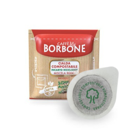 BORBONE CIALDE CARTA 44 MM E.S.E. MISCELA ROSSA 50 CIALDE COMPOSTABILI