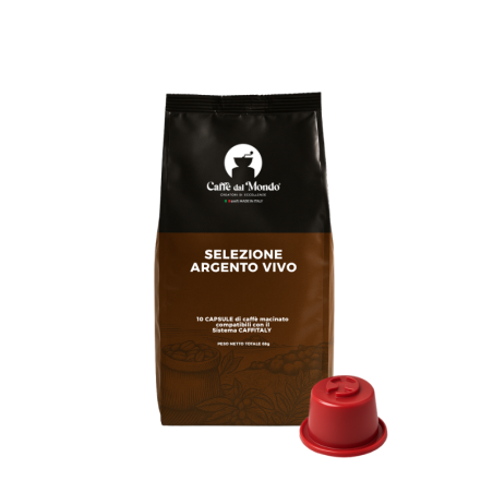 Capsule Compatibili Caffitaly  CAFFE'DALMONDO SELEZIONE ARGENTOVIVO INTENSITA' 12– 5 Confezioni da 10 Capsule | Caffè dal Mondo