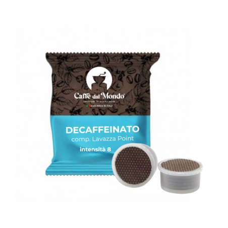 100 CAPSULE CAFFE'DALMONDO ARTIGIANALI COMPATIBILI LAVAZZA ESPRESSO POINT SELEZIONE DECAFFEINATO