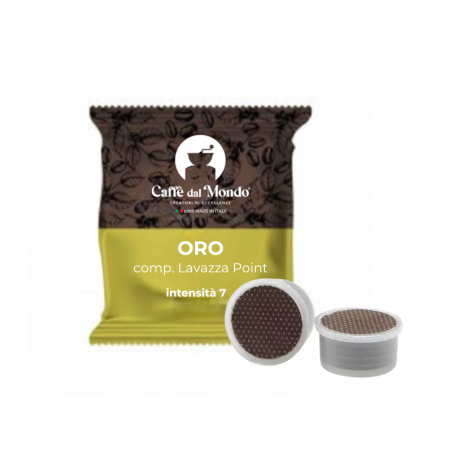 100 CAPSULE CAFFE'DALMONDO ARTIGIANALI COMPATIBILI LAVAZZA ESPRESSO POINT SELEZIONE ORO INTENSITA' 7