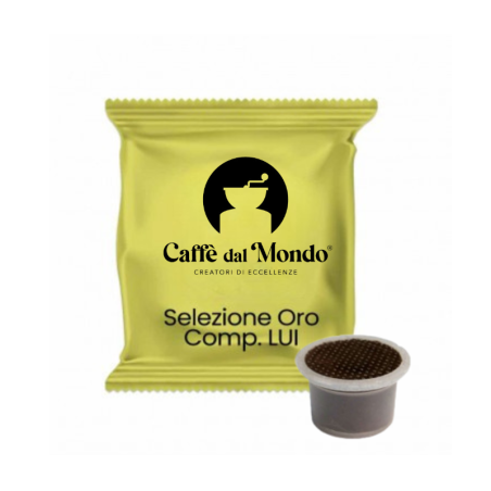 100 CAPSULE CAFFE0DALMONDO ARTIGIANALI COMPATIBILI LUI SELEZIONE ORO INTENSITA' 7