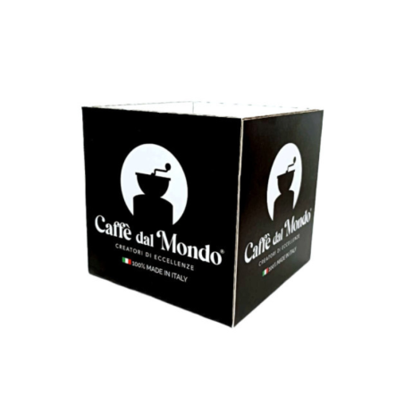Porta Capsule Cubo in Cartone con Logo Caffè dal Mondo