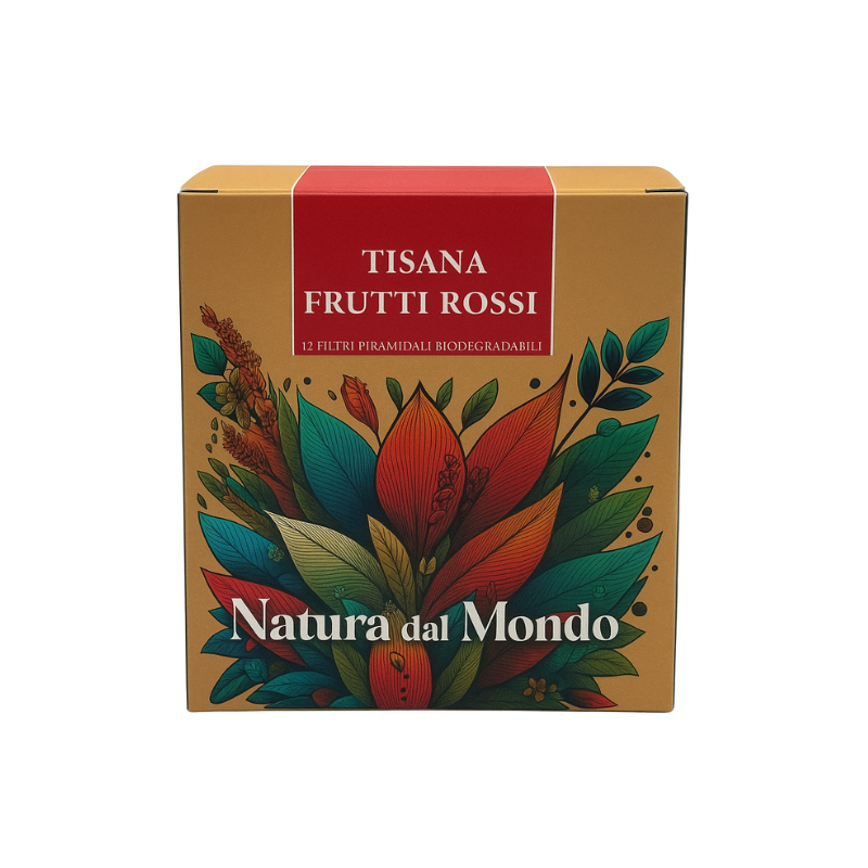 Filtri Piramidali biodegradabili  INFUSO FRUTTI ROSSI 2,5 gr - 12 pz