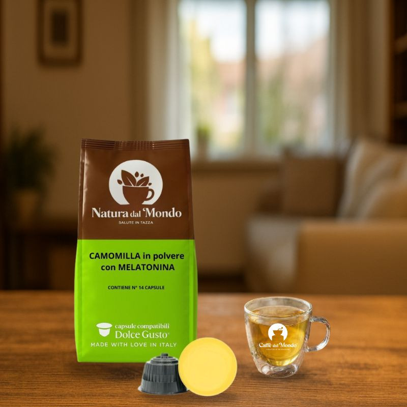 Dolce Gusto Camomilla con Melatonina Promo 5 sacchetti - 70 capsule compatibili