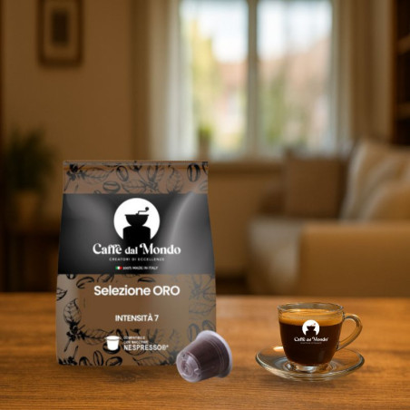 SELEZIONE ORO CAPSULE COMPATIBILI NESPRESSO  CAFFE'DALMONDO  INTENSITA' 7 100 ARABICA