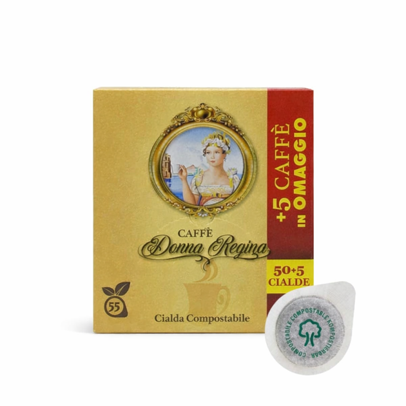 Caffè Borbone Donna Regina - 50 + 5 Cialde Carta 44mm Compostabili