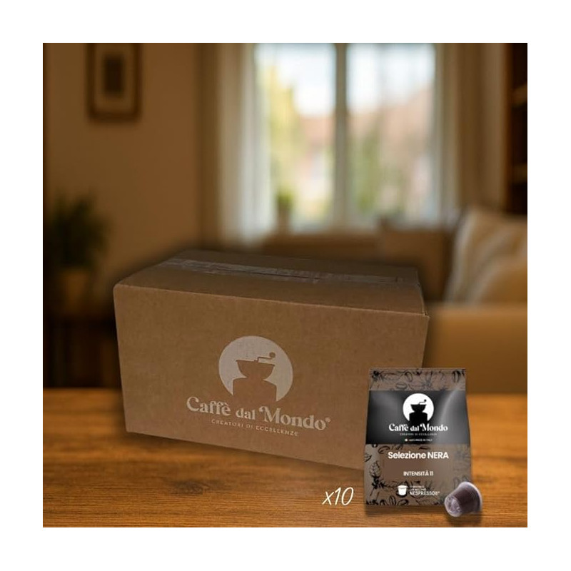 SELEZIONE NERA INTENSITA' 11 CAFFE'DALMONDO  CAPSULE COMPATIBILI NESPRESSO