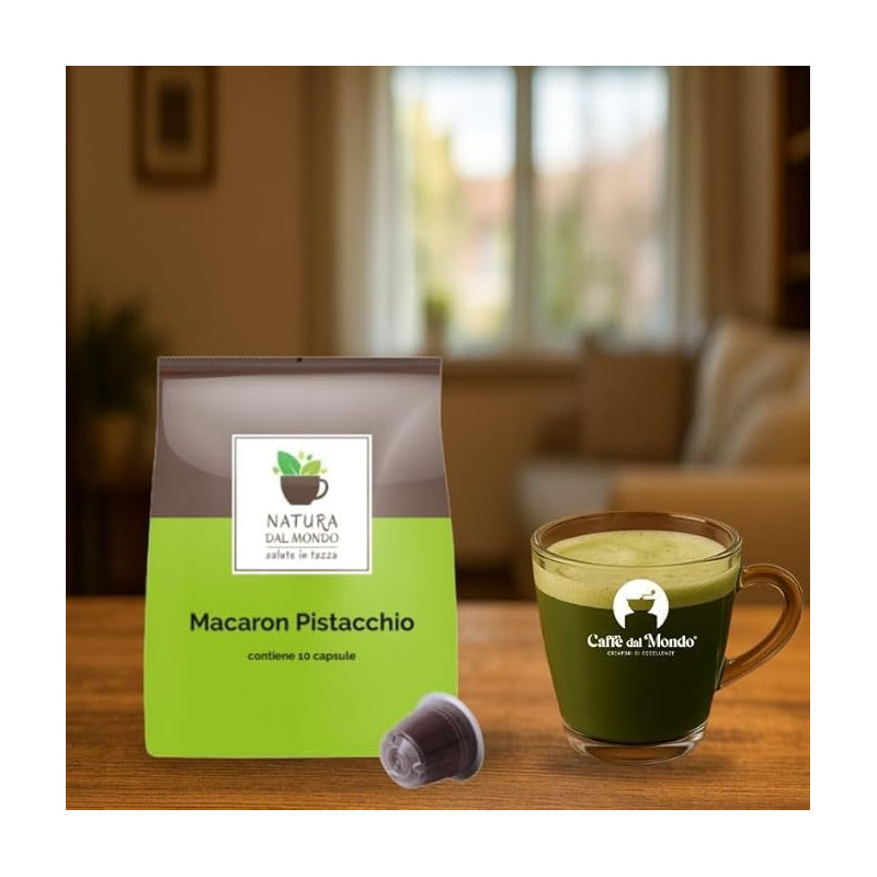Capsule compatibili Nespresso solubili caffe'  Macaron Pistacchio