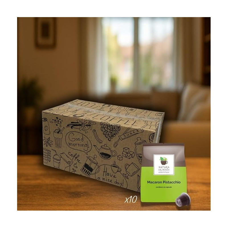 Capsule compatibili Nespresso solubili caffe'  Macaron Pistacchio