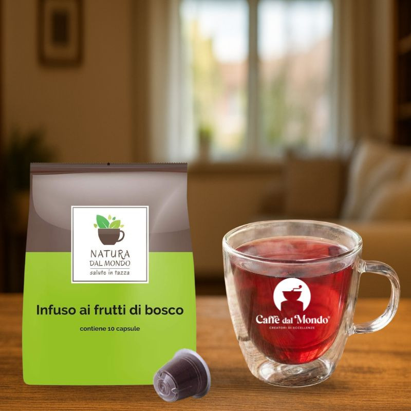 TISANA  IN FOGLIA IN CAPSULA COMPATIBILE NESPRESSO  FRUTTI ROSSI