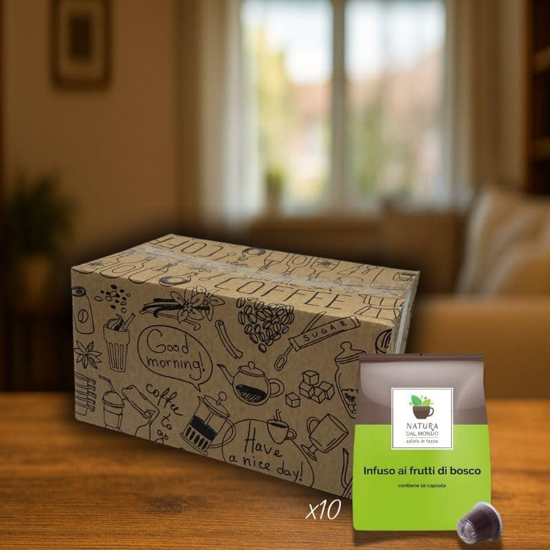 TISANA  IN FOGLIA IN CAPSULA COMPATIBILE NESPRESSO  FRUTTI ROSSI