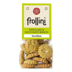 Frollini Artigianali Pistacchio & Cioccolato Bianco sacchetto 150 g - Forno Italiano