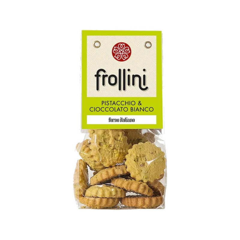 Frollini Artigianali Pistacchio & Cioccolato Bianco sacchetto 150 g - Forno Italiano